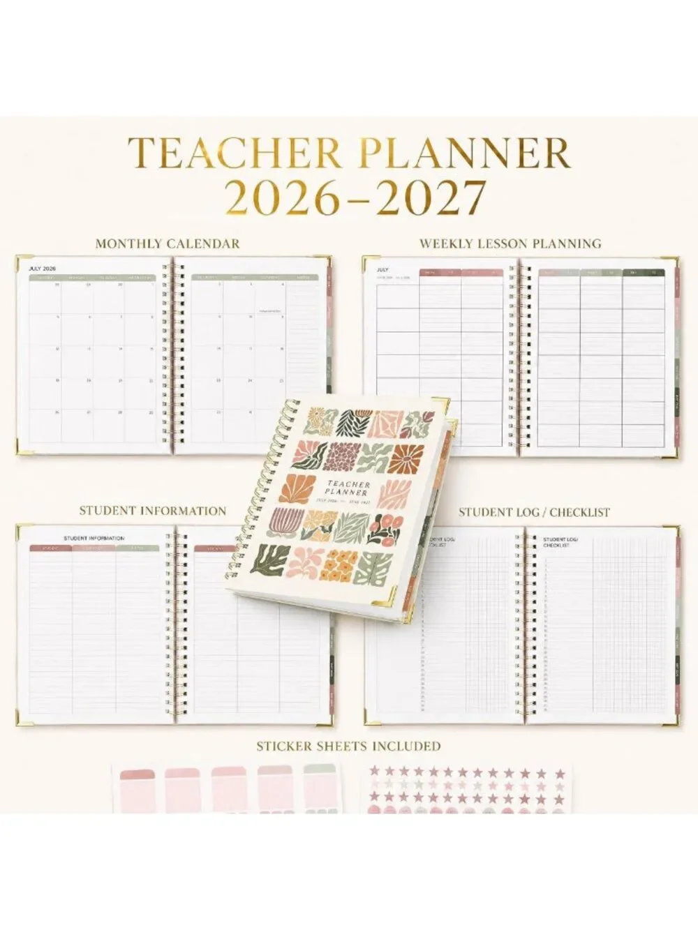 Aesthetic Teacher Planner 2026-2027 | 8.5